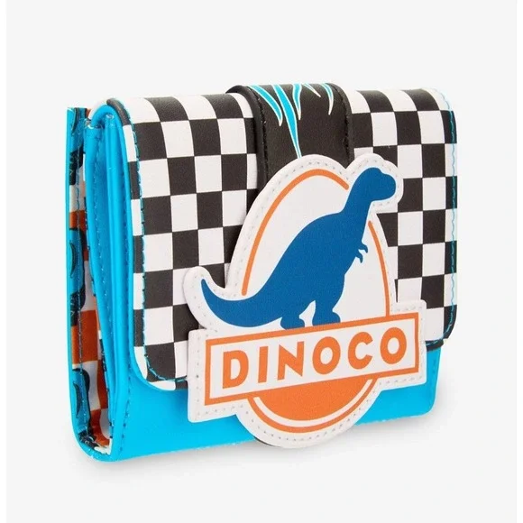 NWT Loungefly Disney Pixars Cars McQueen Dinoco Light-Up Crossbody Bag & WALLET - Picture 10 of 11